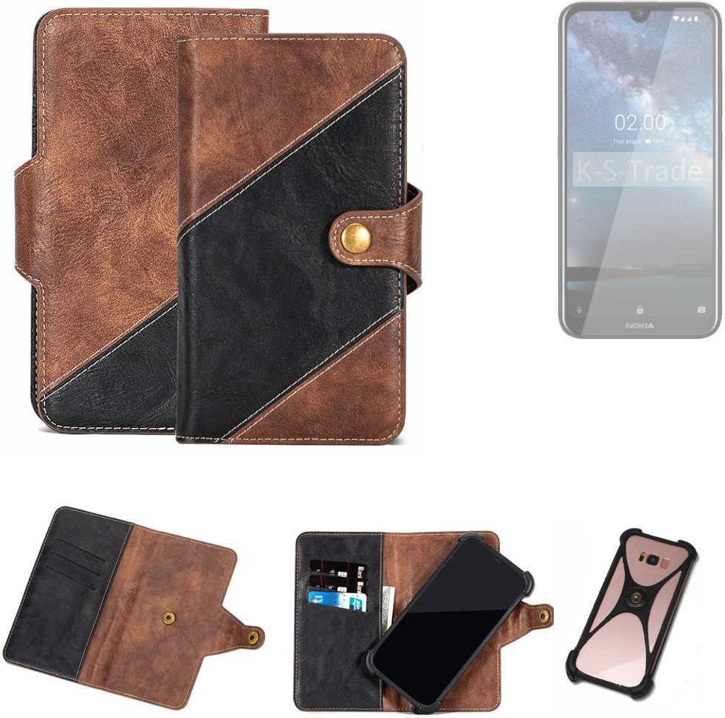 K-S-Trade Handyhülle Schutzhülle Bookstyle Case kompatibel mit Nokia 2.2 (2019) Klapphülle Cover Hülle Schutztasche 1x
