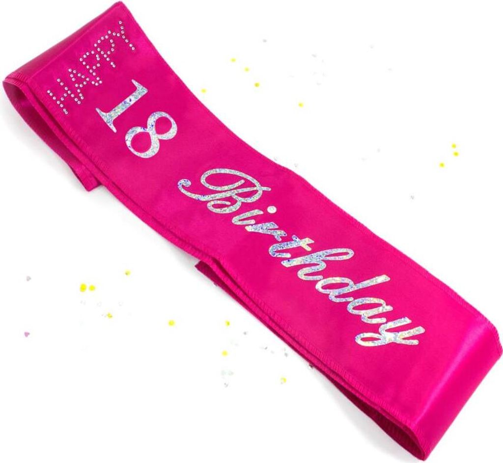 Oblique Unique Schärpe Happy Birthday 18. Geburtstag 18er Produktbild 