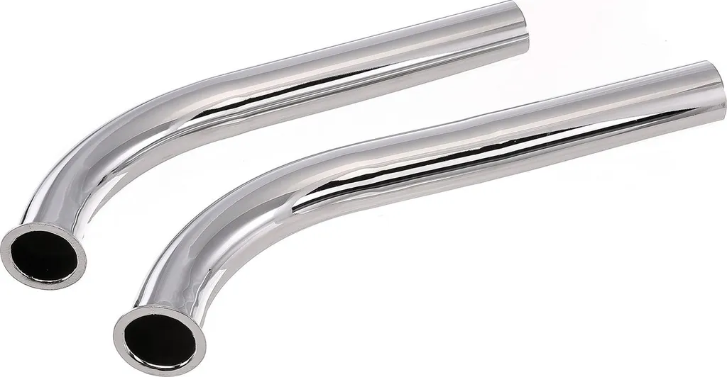 Kit coudes d'échappement courts 40mm chromés pour rénovation moto BK 350