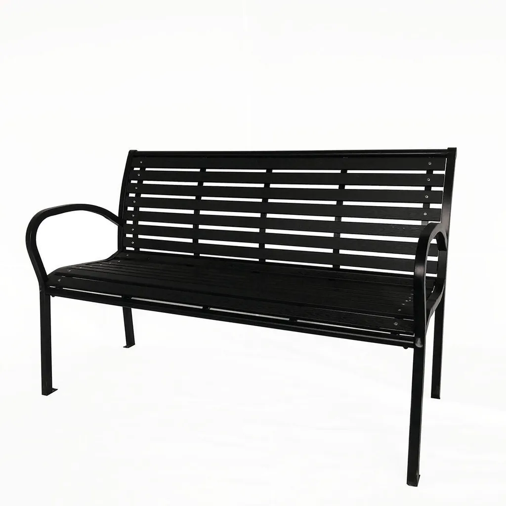 Banc de jardin 125cm pour créer un coin détente sur votre terrasse noire