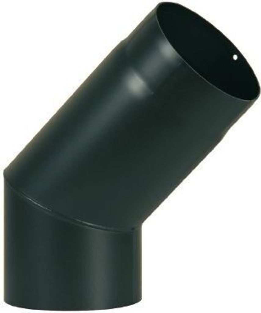 Schwarzes 45°-Winkelstück für Schornstein - Durchmesser 120 mm