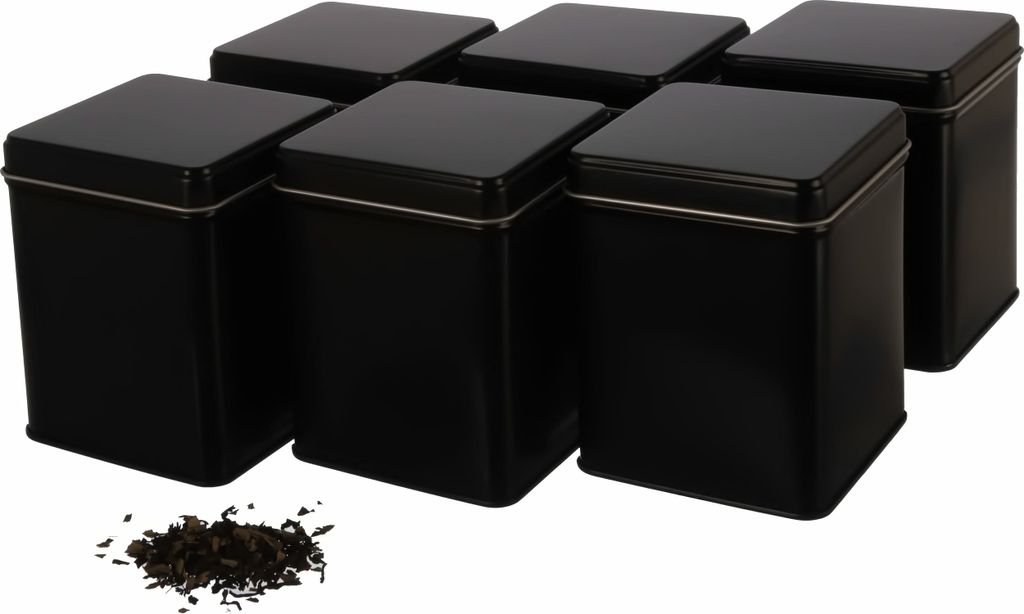 Dosenritter | 6x klassische eckige Teedose/Vorratsdose, Produktbild 1
