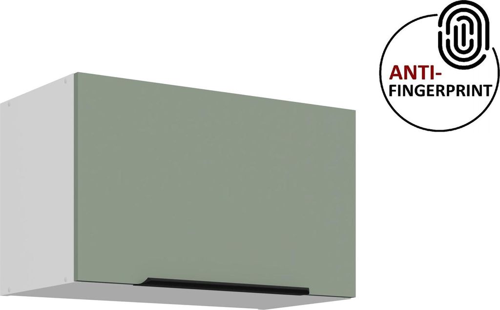 Küchen Hängeschrank 60 cm ARIA Aquamarin ultra matt + Weiss matt, hochwertige Fronten mit Anti Fingerprint Beschichtung Küchenzeile Küchenblock