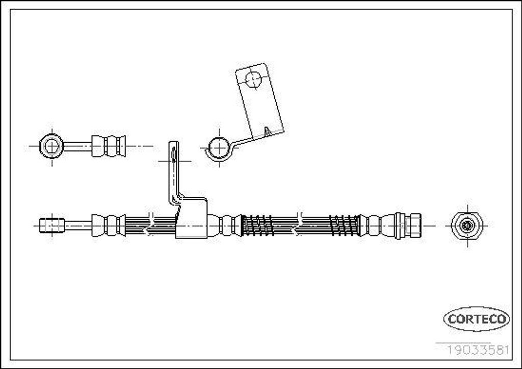 CORTECO 19033581 Bremsschlauch OE 587321C000 kompatibel mit Getz