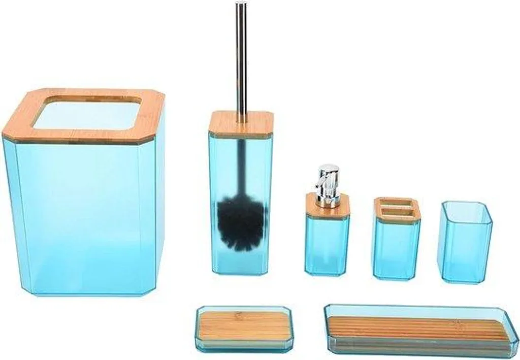 7 accessoires salle de bain vert plastique : Organisez votre salle d'eau