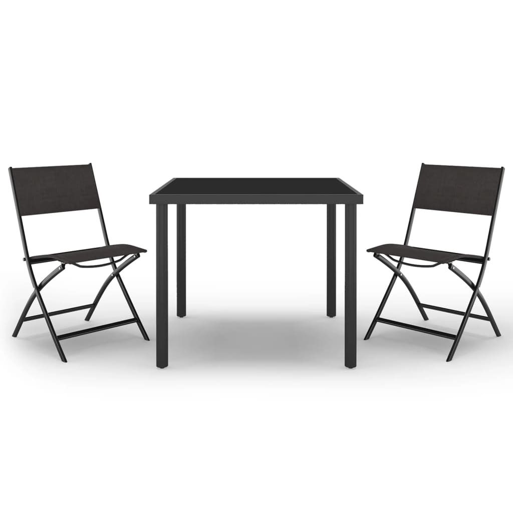 Möbel 3-tlg. Garten-Essgruppe - Tisch und Stühlen - Balkonmöbel Set - Stahl - Gartenmöbelset CLORIS8660323