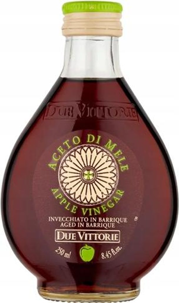 A bottle of apple vinegar on a white background.