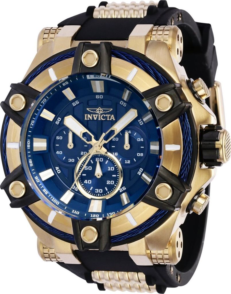 Invicta Bolt 39187 Herren uhr - Wasserdicht - Analog - Quarzuhrwerk - Edelstahl mit blauen zifferblat - 52mm