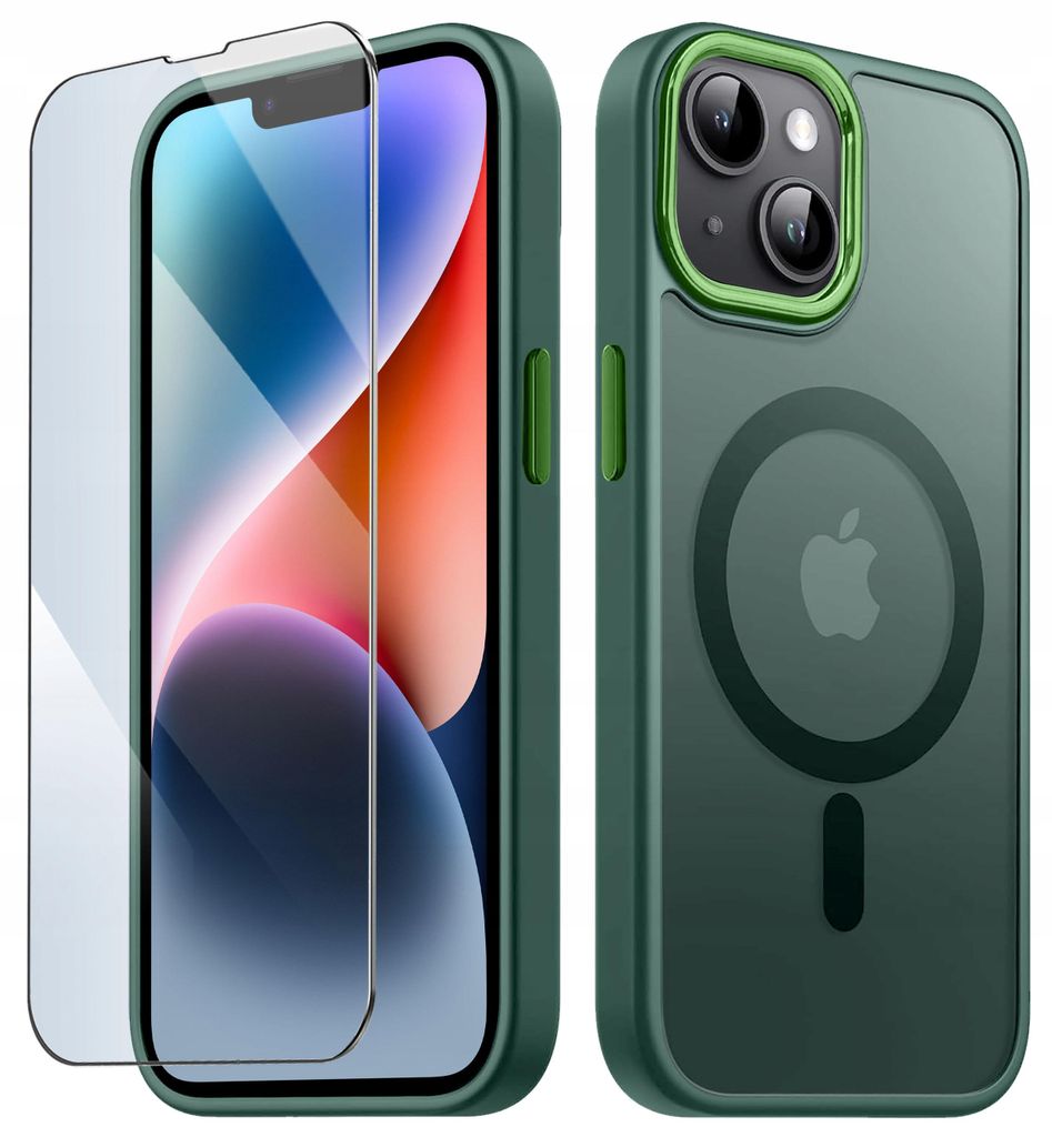 Mattes Magsafe-Case für das iPhone 14 Plus + 9H-Displayschutzfolie