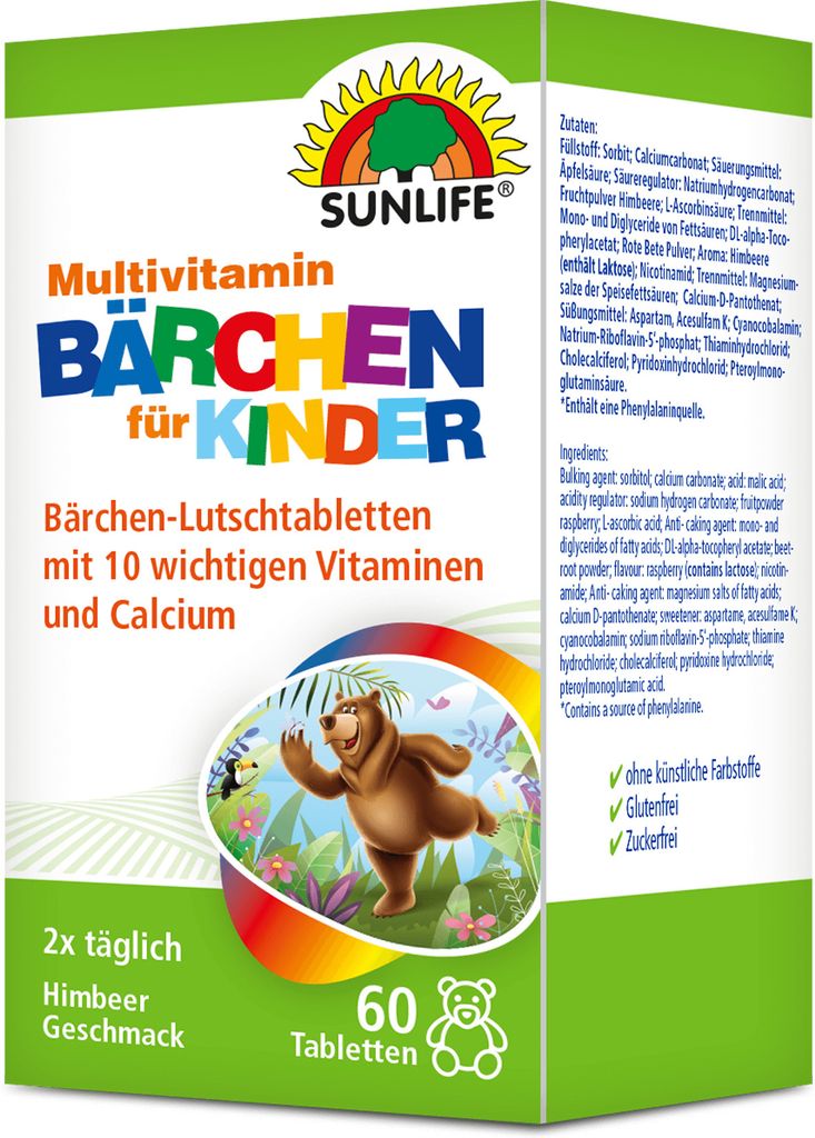 Sunlife Multivitamin Bärchen-Lutschtabletten 60 Stück Produktbild 