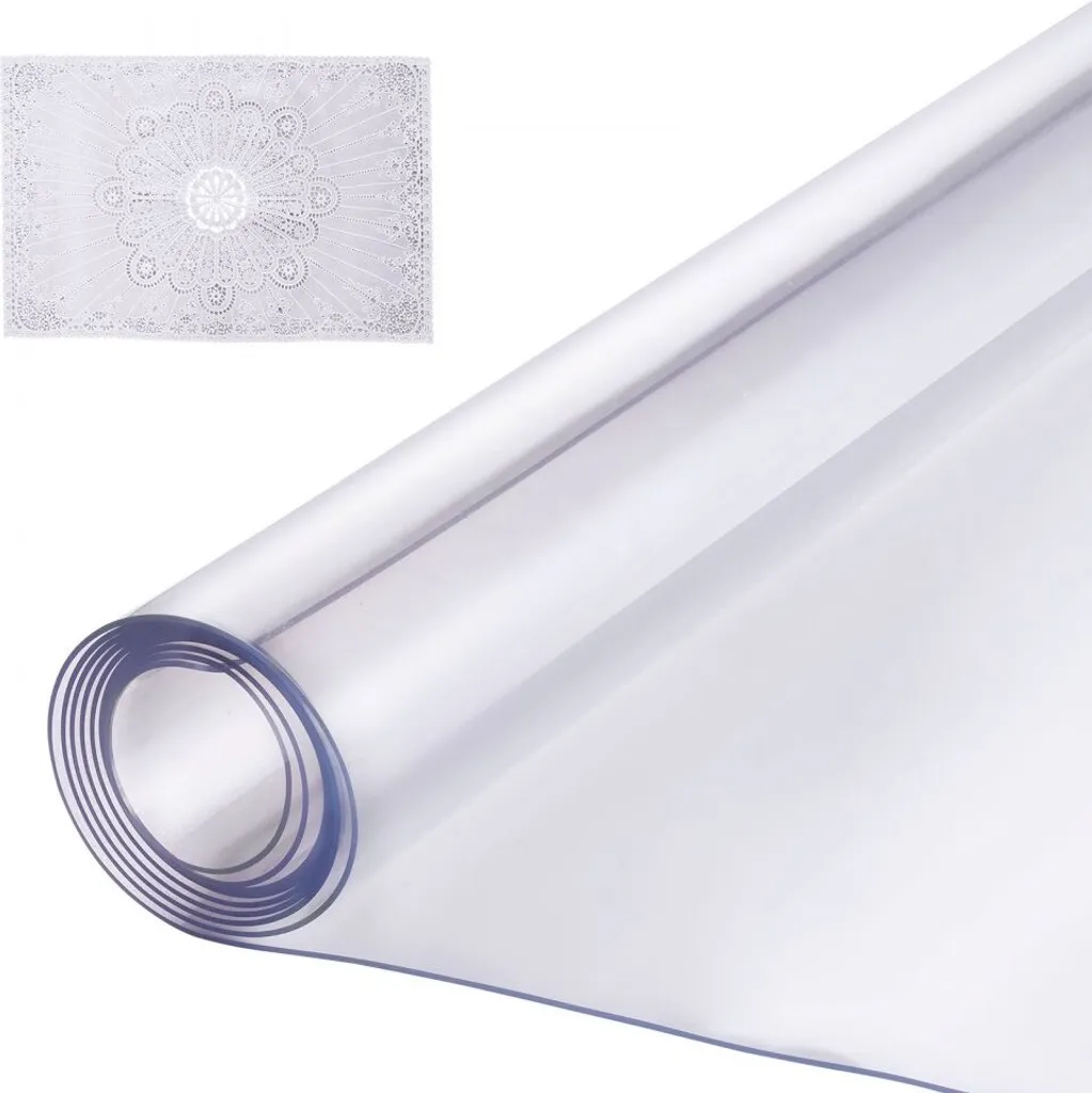 Tovaglia PVC Trasparente 137x137 cm | Protezione Scrivania 2mm Impermeabile