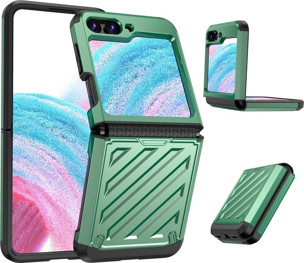 Mobigear Groove Samsung Galaxy Z Flip 5 Hülle Hardcase Backcover - Grün