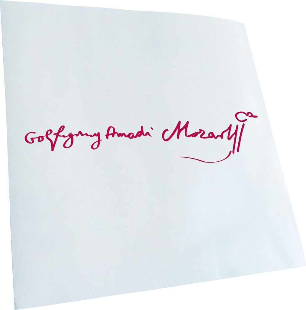 Kiwistar - Autoaufkleber - Wolfgang Amadeus Mozart - Pink - 50x11cm - Aufkleber für Auto, Laptop, Fahrrad, LKW, Motorrad mehrfarbig JDM Decal Racing