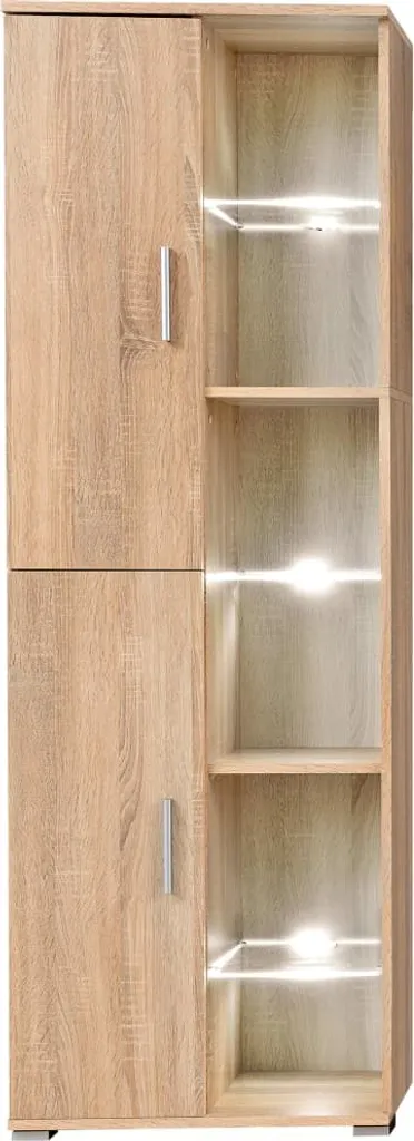 Meuble TV avec LED Chêne Sonoma - Rangement Multimédia Design et Robuste