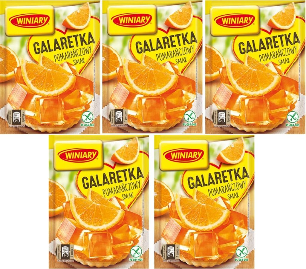 5 x Winiary Götterspeise Orange / Galaretka pomaraczowa pomaraczowy smak