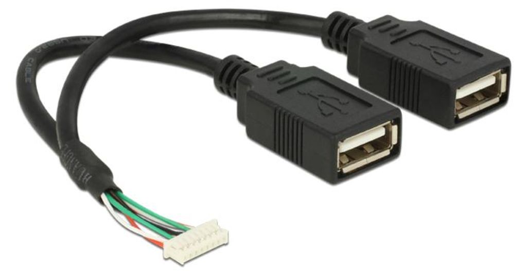 DeLOCK 15 cm USB Datentransferkabel für Computer - Zweiter Anschluss: 1 x USB 2.0 Type A - Female - 480 Mbit/s - Golden Beschichteter Stecker - 28...