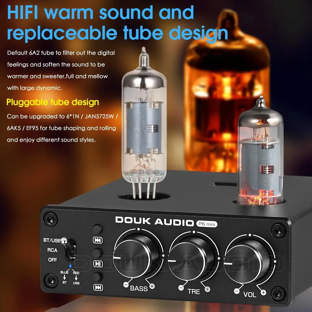 Préamplificateur à tubes HiFi stéréo sans fil avec décodeur USB - 5