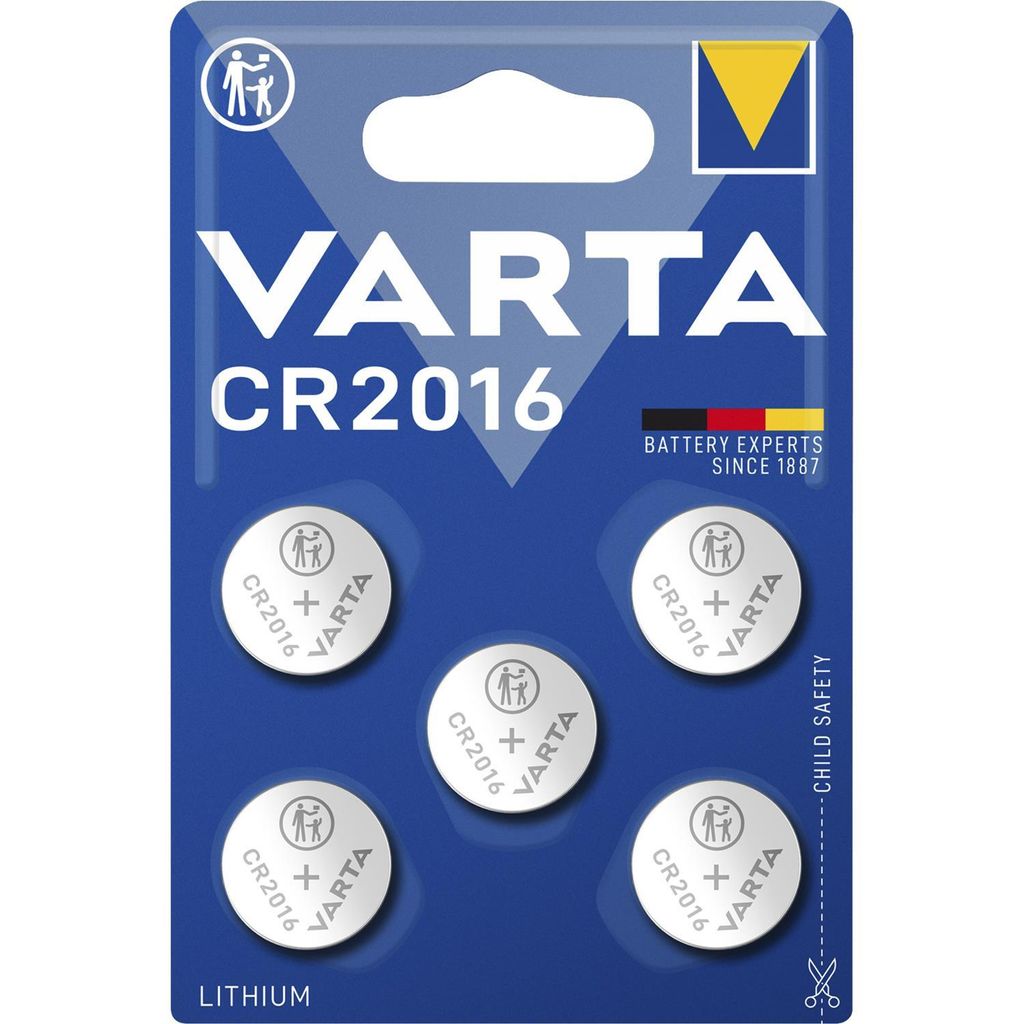 VARTA Lithium Knopfzelle "Electronics" CR2016 5er Pack Produktbild 2