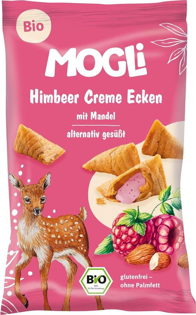 ROŻKI Z KREMEM MIGDAŁOWO - MALINOWYM BEZGLUTENOWE BIO 30 g - MOGLI