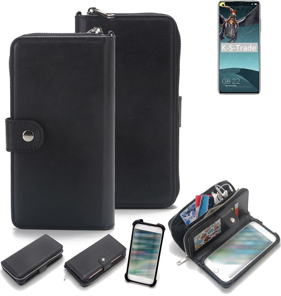 K-S-Trade 2in1 Handyhülle Schutzhülle kompatibel mit Elephone E10 Pro & Portemonnee Cover Handy Hülle Case Etui Geldbörse Wallet Bookstyle Hülle