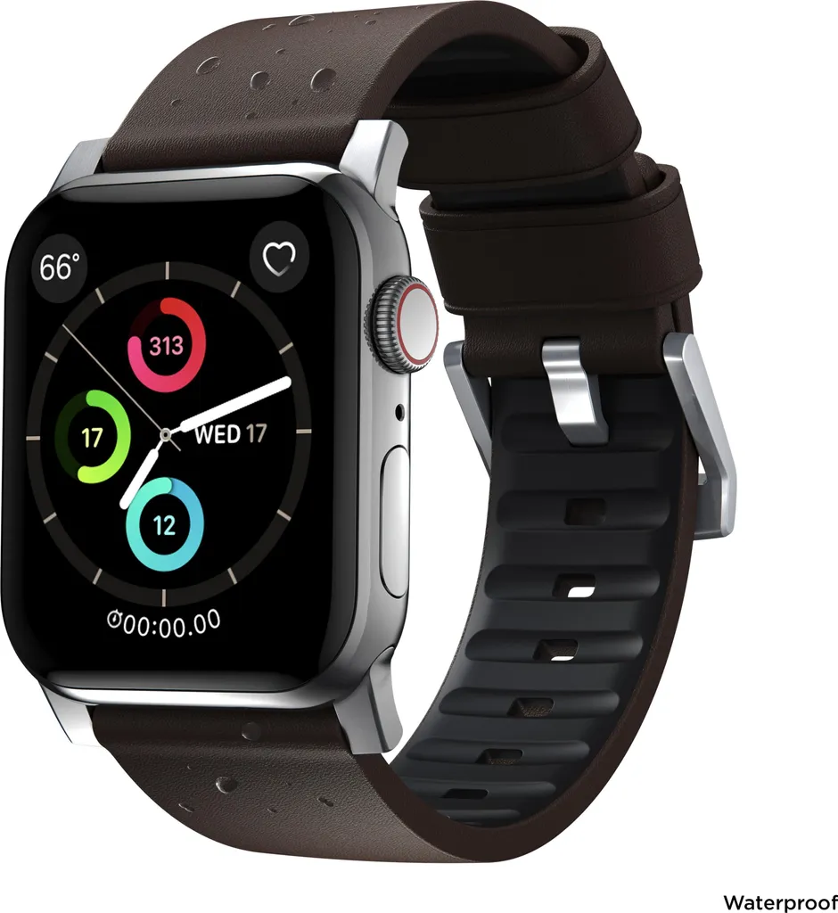 Bracelet Nomad Active Pro en cuir marron imperméable pour Apple Watch - 9