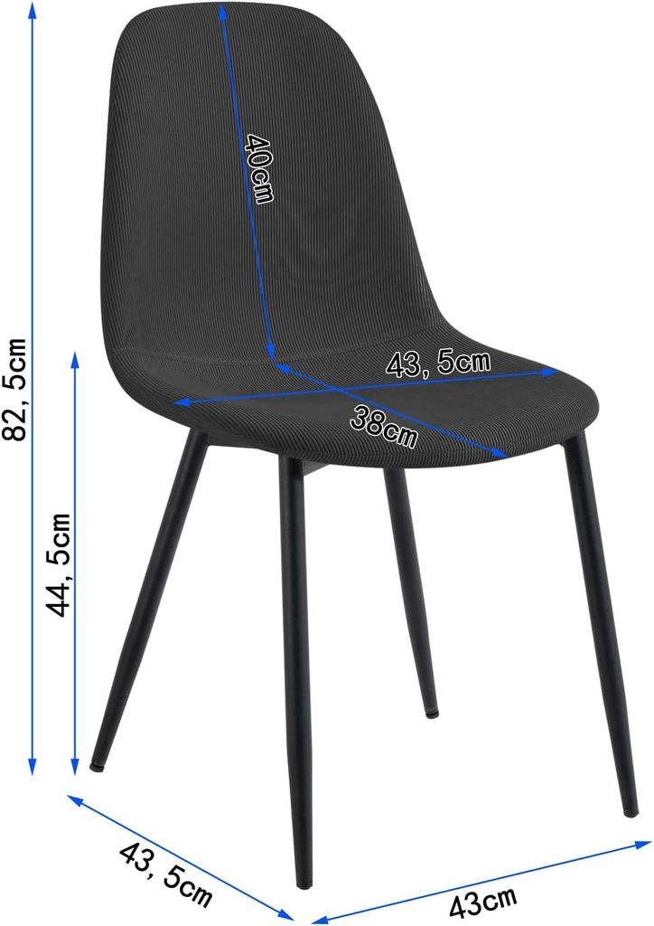 EUGAD 4×Esszimmerstühle mit Rückenlehne, Polsterstuhl Produktbild 3