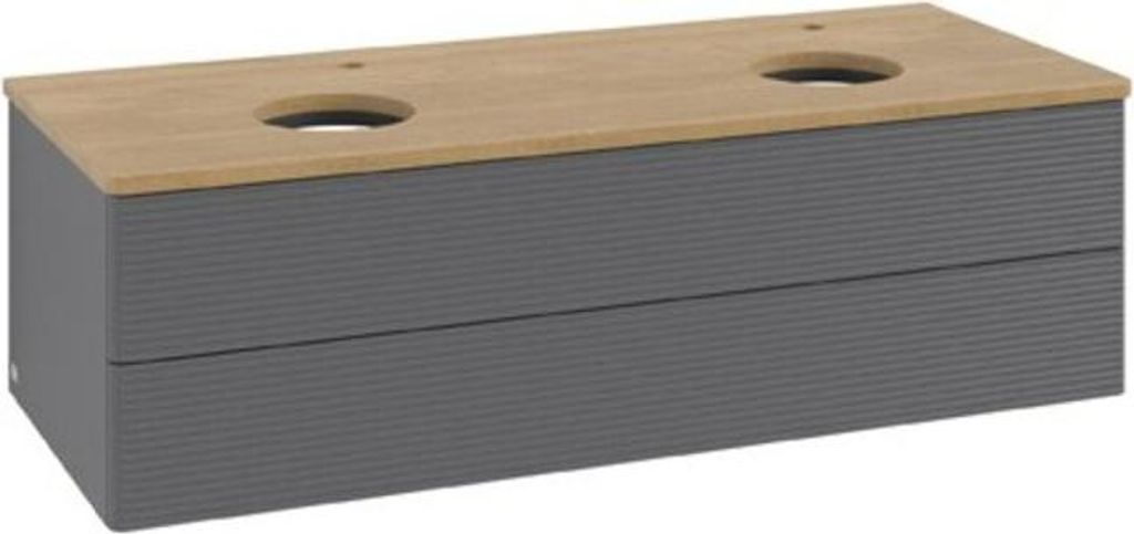 V&B Waschtischunterschrank mit Frontstruktur Antao 120x36x50cm, HL, WBP hon. Oa, A m Lac