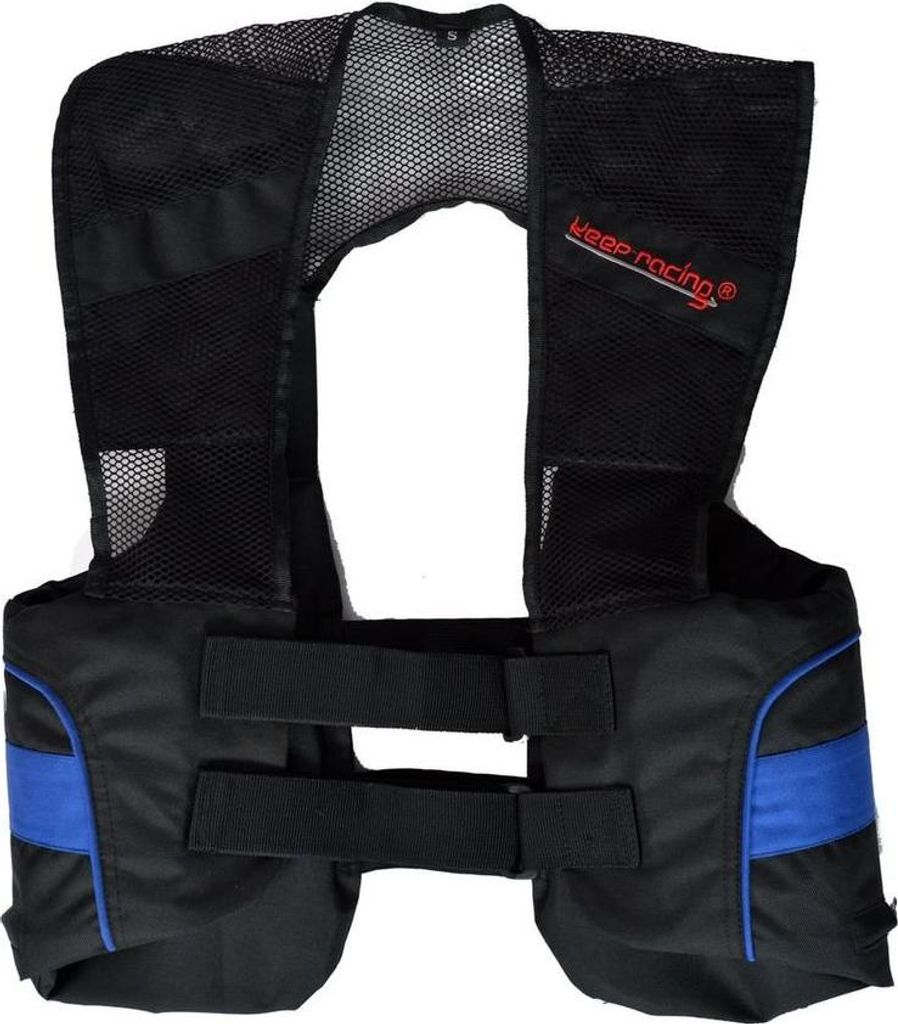 keep-racing Rippenprotektor Absorber I, Rippenschutz, schwarz/blau Größe XXS - XXL, Größe:S