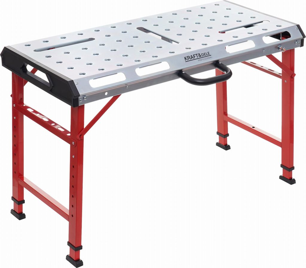KRAFT&DELE | Multifunktionstisch, 532×1068×705-930mm, Klappbare Werkbank mit Transporthandgriffen, höhenverstellbaren Beinen und Nivellierfuß, ...