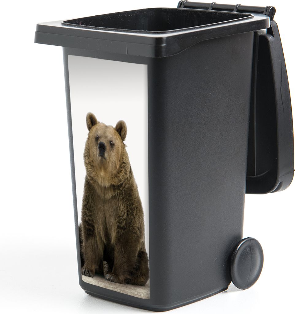 MuchoWow Mülltonnenaufkleber Braunbär - Tiere - Bär - Niedlich - Jungen - Mädchen 44x98 cm - Containeraufkleber - Aufkleber - Mülltonnen-Auf...