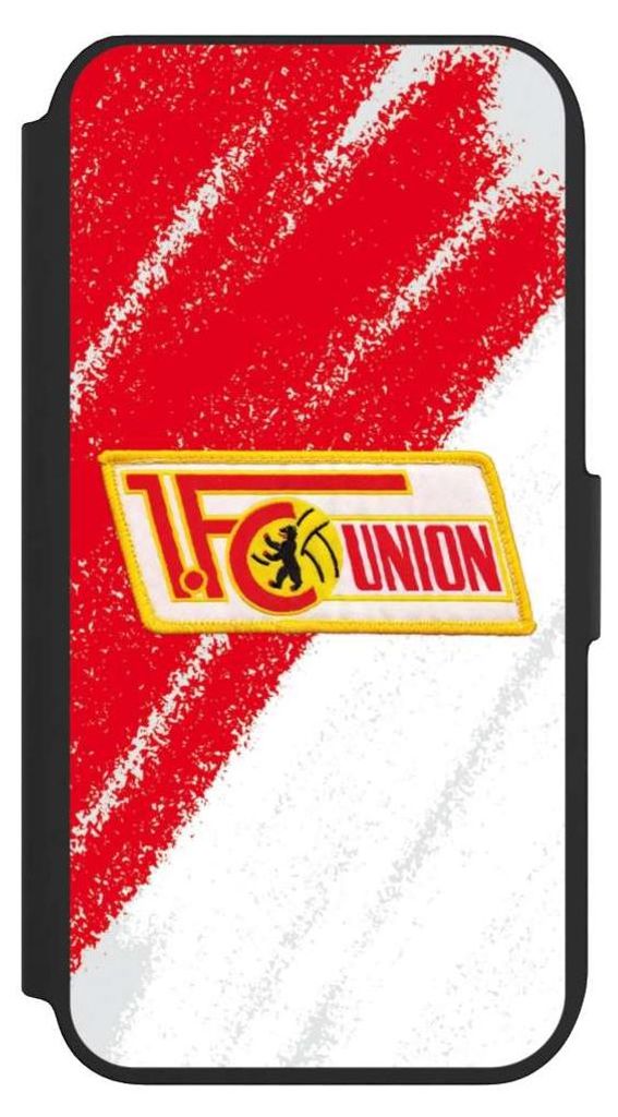 NIVOCASE Klapphülle für Apple iPhone 7 Handyhülle aus Kunst Leder NIVOflip schwarz 1. FC Union Berlin Logo Offizielles Lizenzprodukt