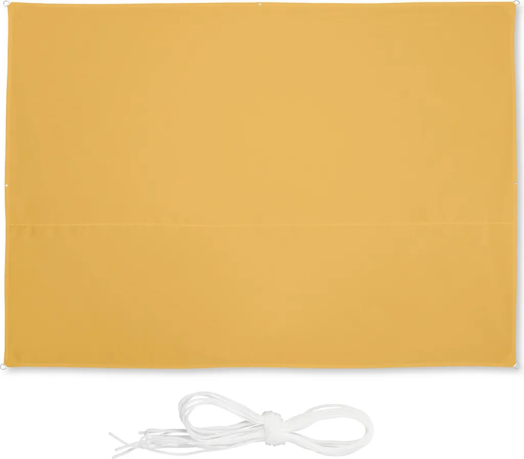 Voile solaire rectangulaire jaune anti-UV avec oeillets de fixation