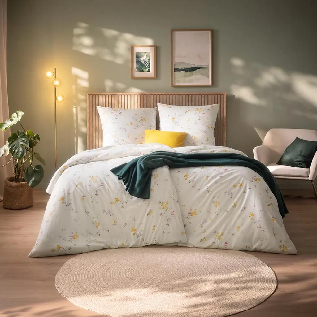 Housse de couette anti-plis en Jersey Interlock Estella Orange 135x200