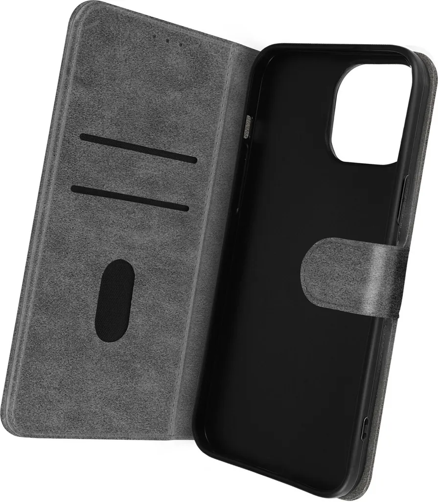 Custodia in Pelle finta con funzione stand per Apple iPhone 14 Pro Max - Grigio scuro