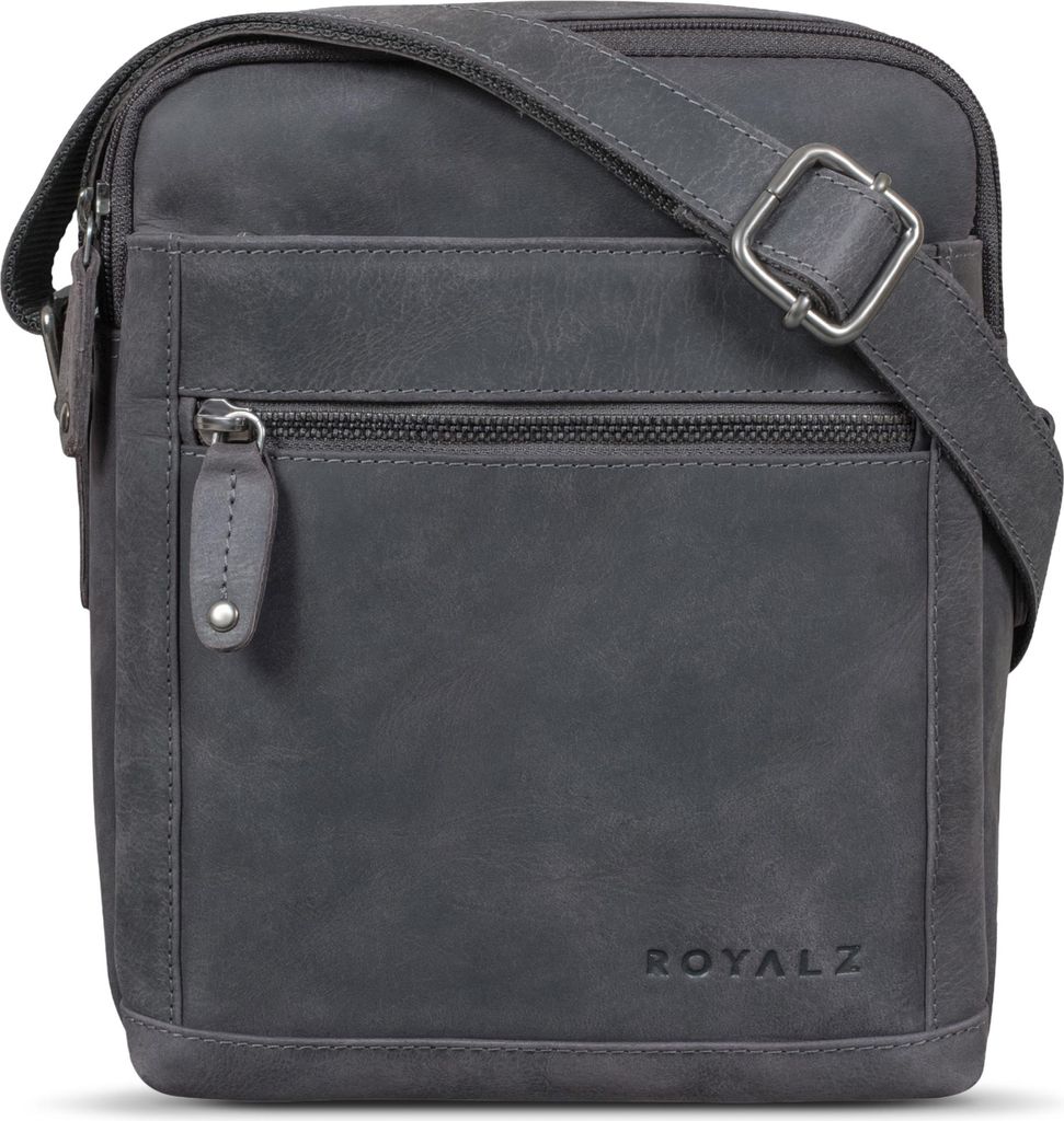ROYALZ "Franklin" Smarte Echtleder Umhängetasche Herren klein - kompakte Männer Ledertasche viele Fächer - Mini Schultertasche aus Leder im mode...