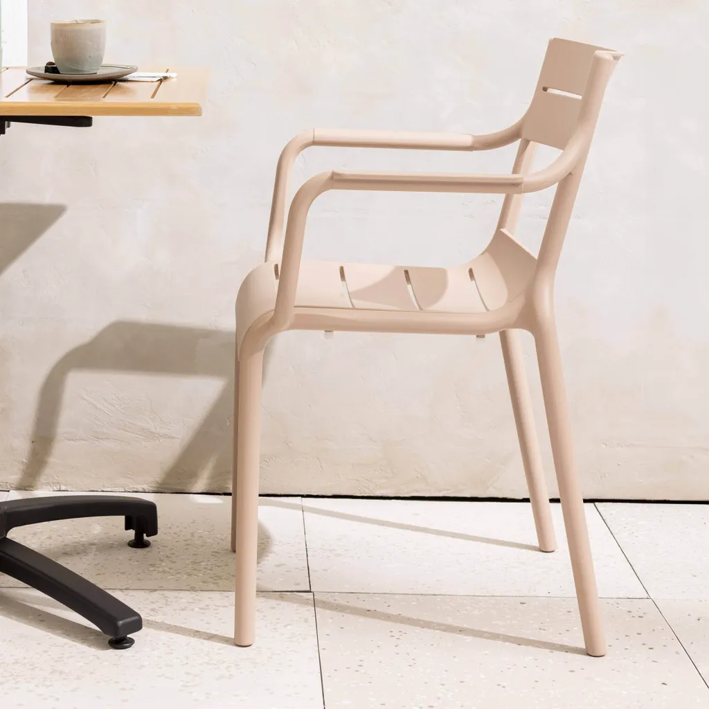 Sedia con Braccioli Paname Oviala | Plastica Beige Resistente - 1