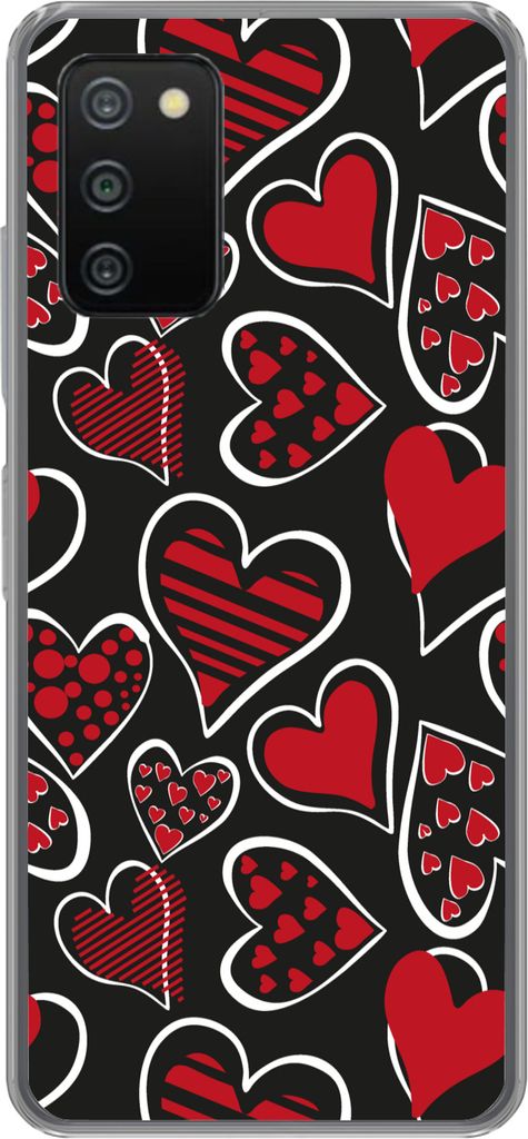 MuchoWow Handyhülle Schutzhülle Hülle für Telefoonhoesje Samsung Galaxy A03s Mädchen - Herz - Liebe - Muster - Mädchen - Kinder - Kind Sili...