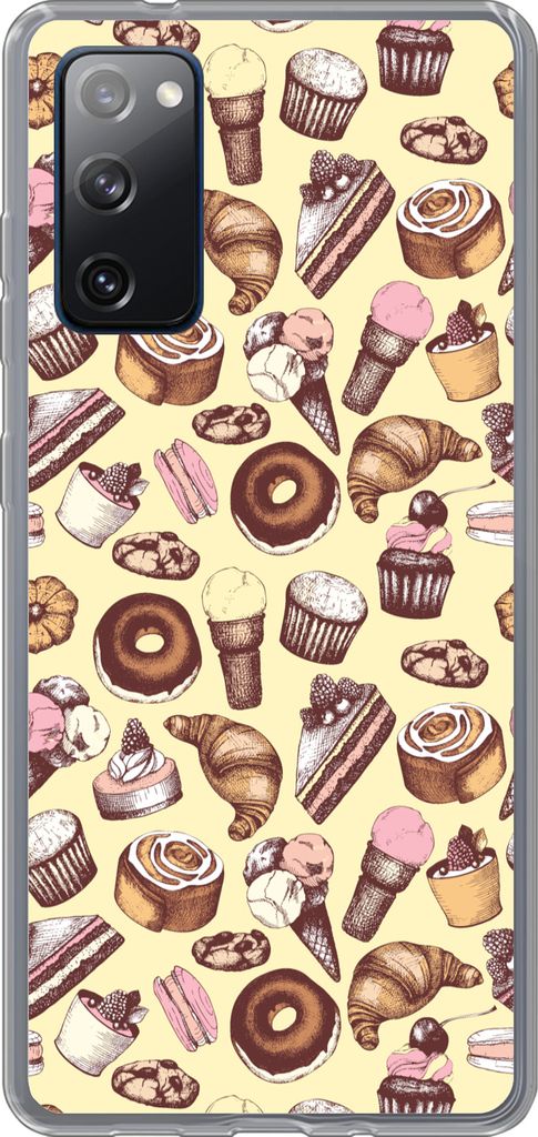 MuchoWow Handyhülle Schutzhülle Hülle für Telefoonhoesje Samsung Galaxy S20 FE Mädchen - Essen - Kuchen - Muster - Mädchen - Kinder - Mädc...