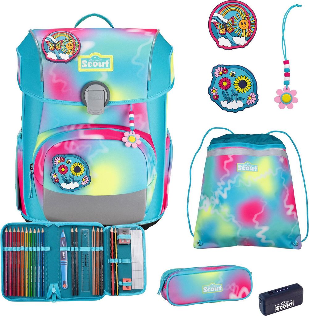 Scout Neo Schulranzenset Bezpečnostní světlo 5 teilig Happy Obrázek produktu 