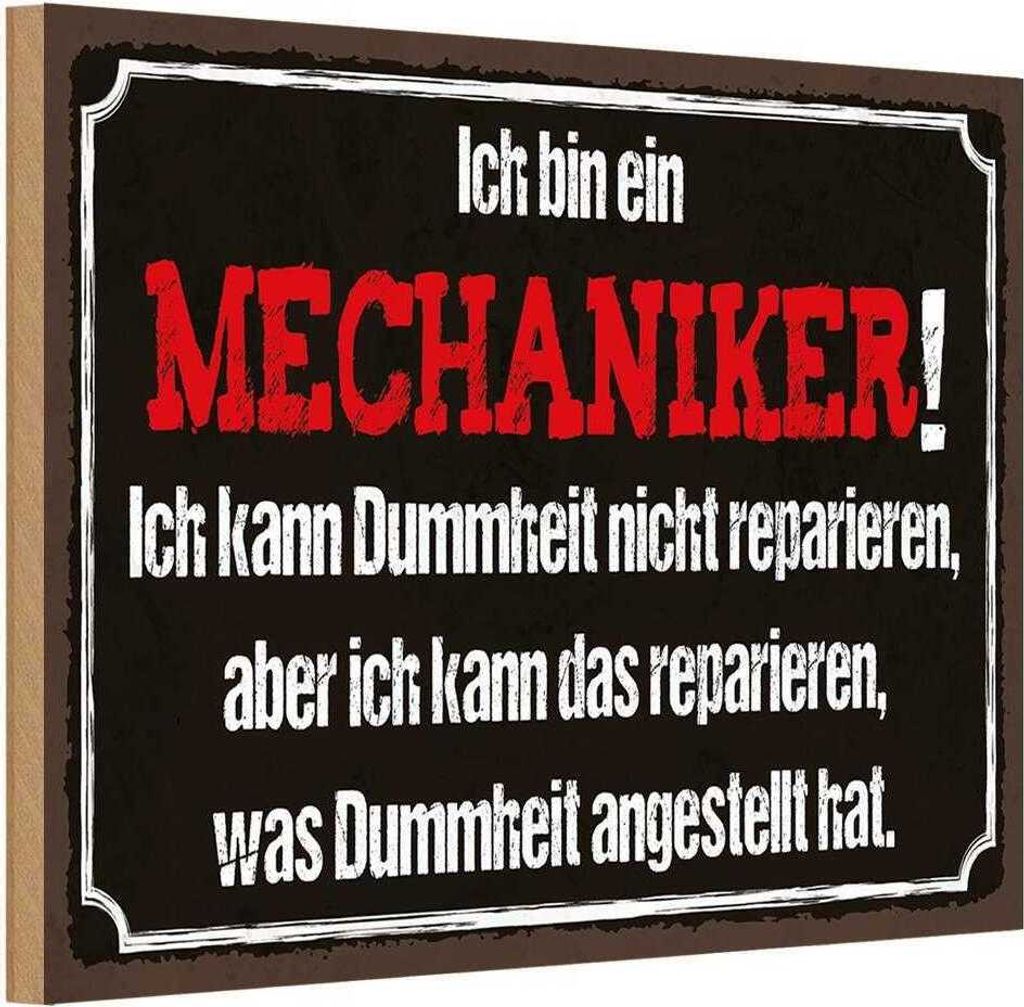 vianmo Holzschild 20x30 cm bin Mechaniker kann reparieren