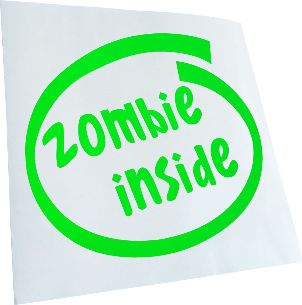 Zombie inside - Heckscheibenaufkleber - Aufkleber für Auto Kfz Fahrrad, LKW, Truck Mofa