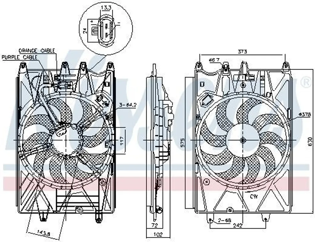Nissens 85937 Ventilateur de Radiateur Moteur pour Circuit de Refroidissement