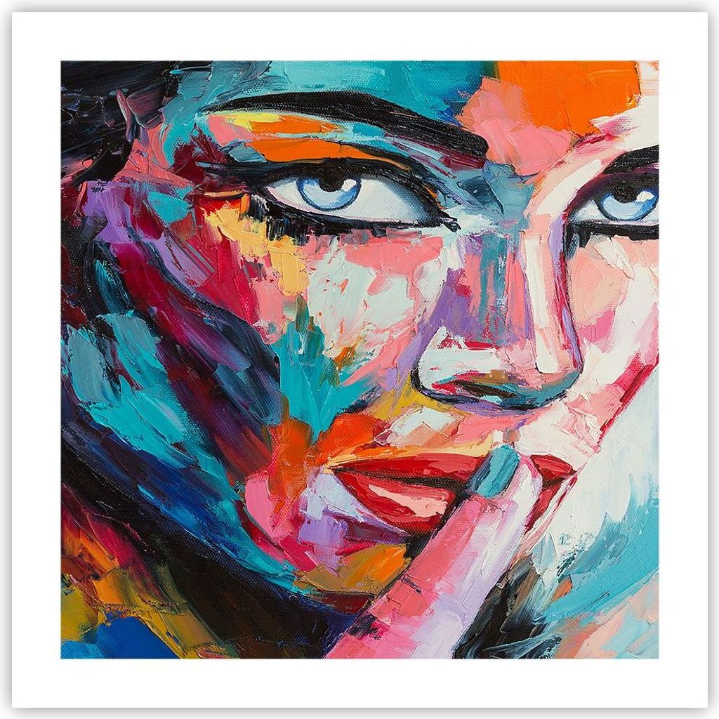 Poster - Poster ohne Rahmen - Mädchen Gesicht - 50x50 cm - Wand Bild - Wanddeko - Wandbilder - Kunstposter - Wandposter - Bilder - Kunstdruck - Wa...