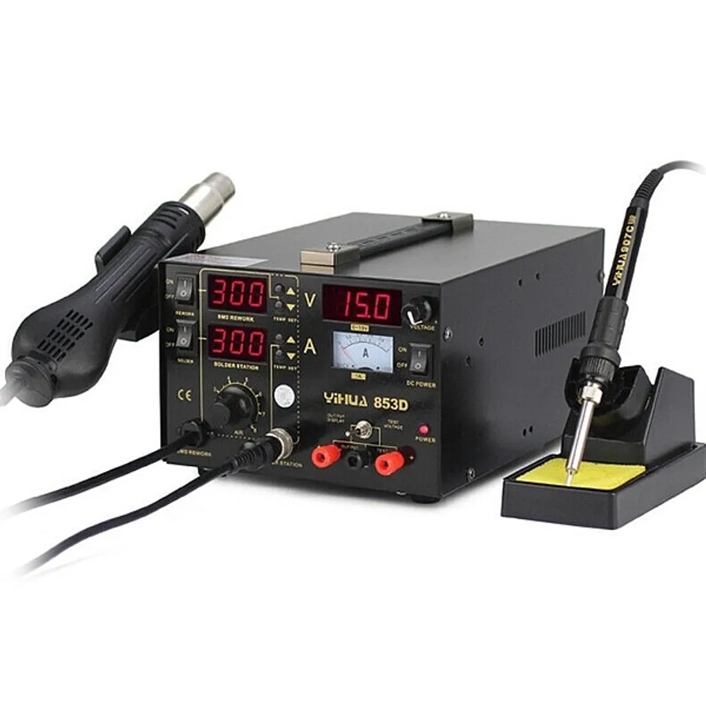 Station de soudage Yihua 853D 1A série verte avec air chaud intégrée