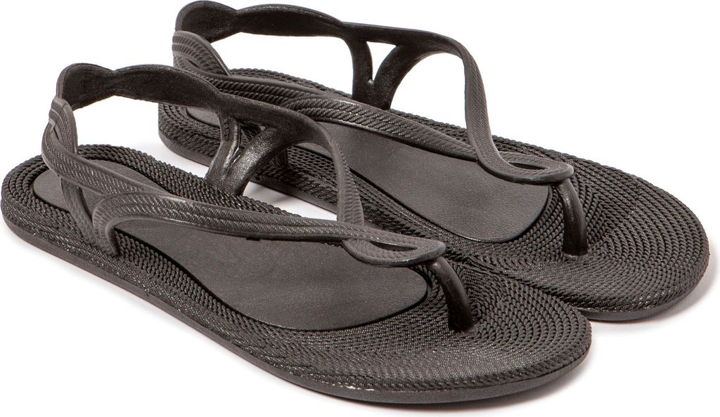 BRASILERAS Damen Zehensandalen mit rutschfester Sohle bequem schuhe strand/schwimmbad/stadt schwarz 40 EU - UBATAY