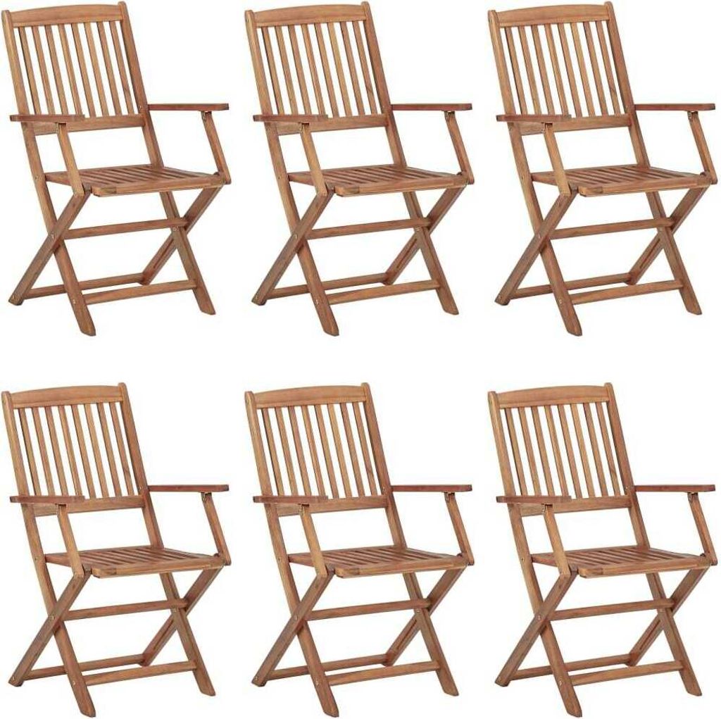 Klappbare Gartenstühle 6 Stk. Massivholz Akazie