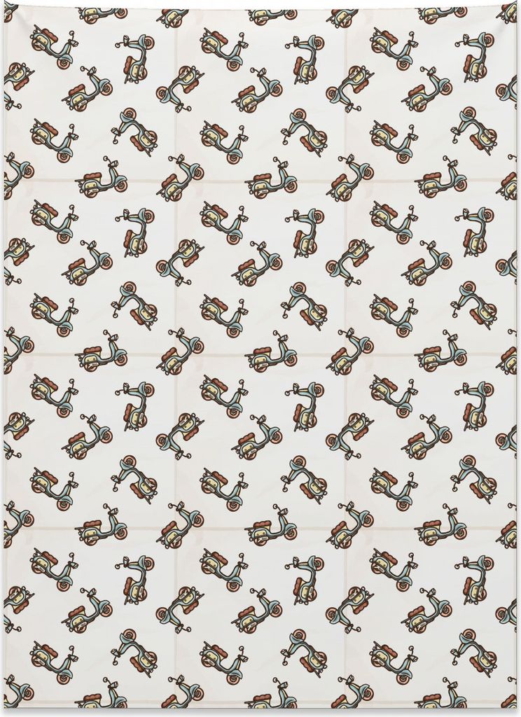 Abakuhaus Motorrad Wandteppich, Deep Deck Roller aus Weiches Mikrofaser Stoff Kein Verblassen Klare Farben Waschbar, 110 x 150 cm, Mandelgrün Blas...