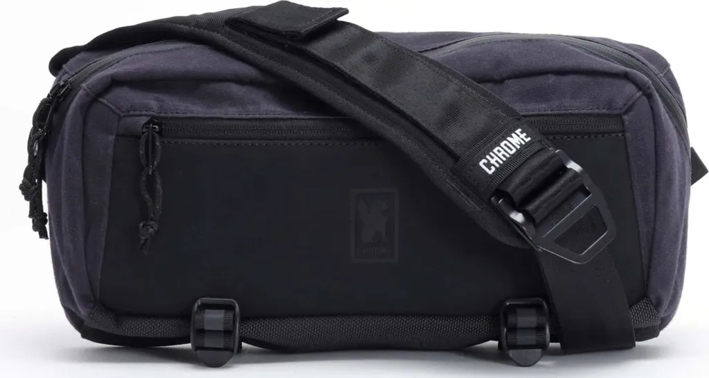 Sac bandoulière imperméable Chrome Mini Kadet 5L toile noire et cuir