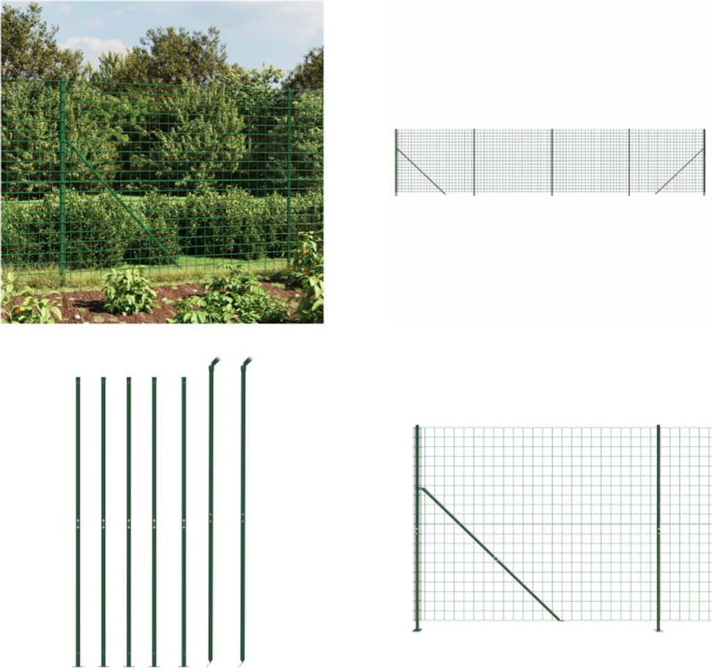 vidaXL Maschendrahtzaun mit Bodenflansch Grün 1,4x10 m - Maschendrahtzaun - Maschendrahtzäune - Gartenzaun - Maschendraht