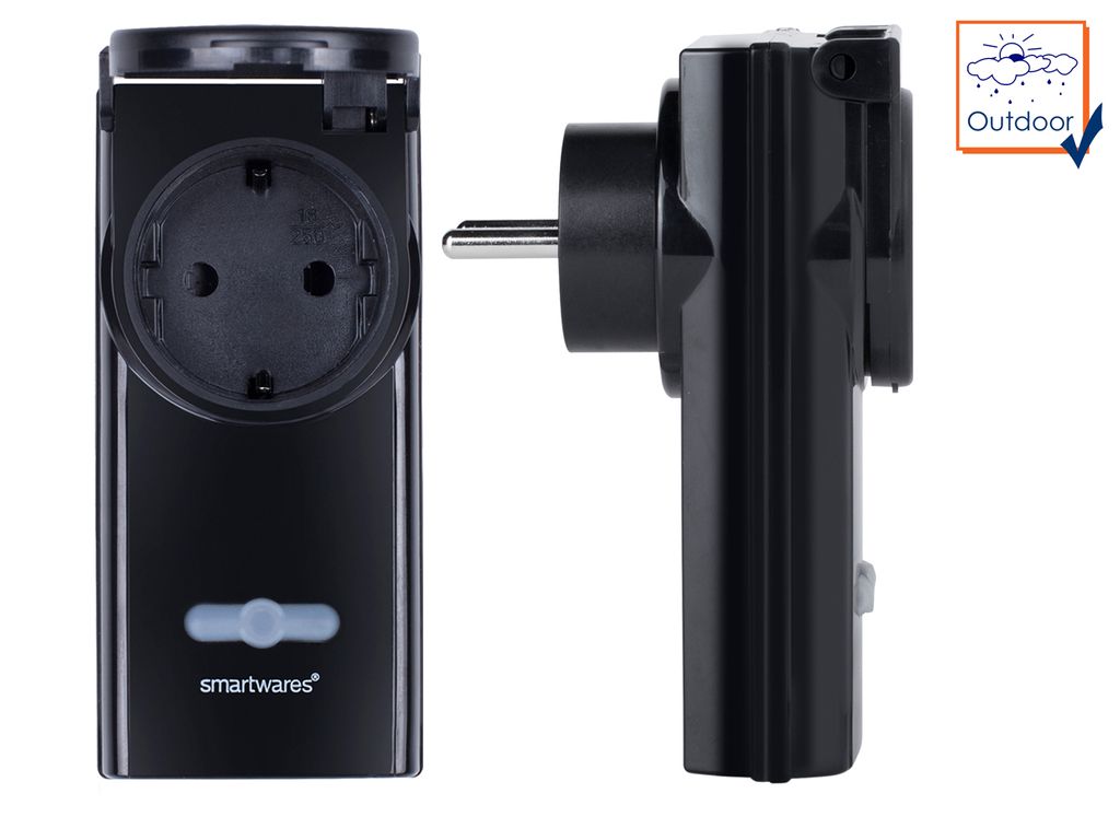 Smartwares SH5-RPS-36B SmartHome Funk-Auß_x009f_enschalter 3600 W, Draußen, Schwarz, 3600 W, 159 g, 169 mm, 62 mm